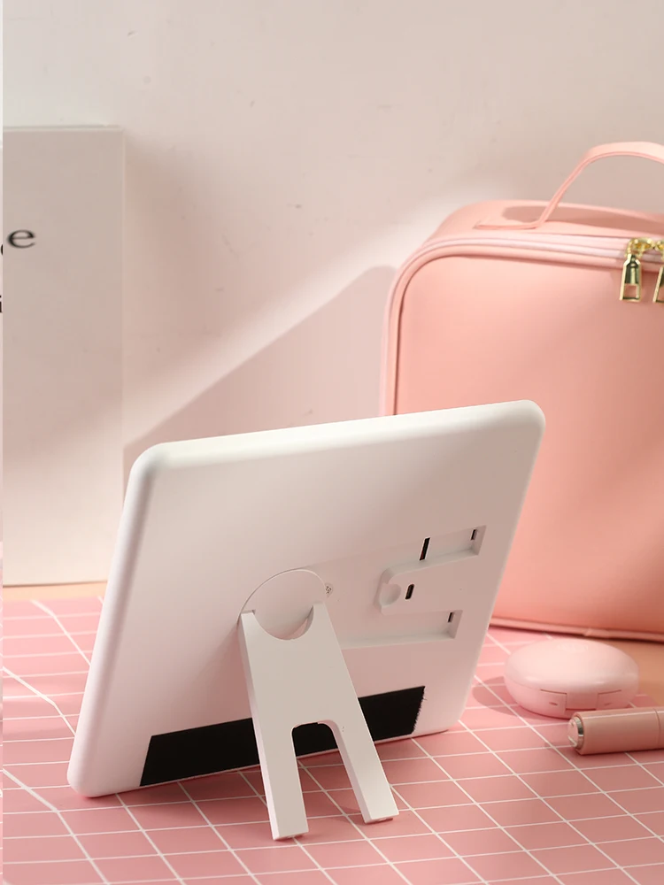 Borsa per il trucco con specchio Custodia da viaggio Organizzatore cosmetico illuminato Luci a LED a 3 colori Divisori regolabili e portaspazzole - immagine 4