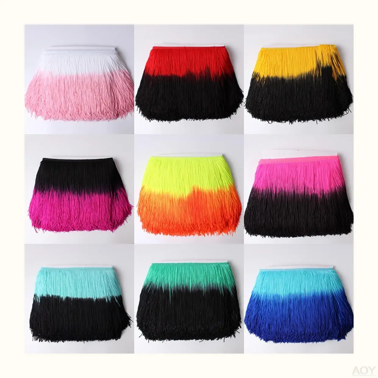 20cm Colorful Tassel Fringe Trimming for Clothing Sewing Latin Dress Stage Home Decoration Lace Trim DIY Accessories