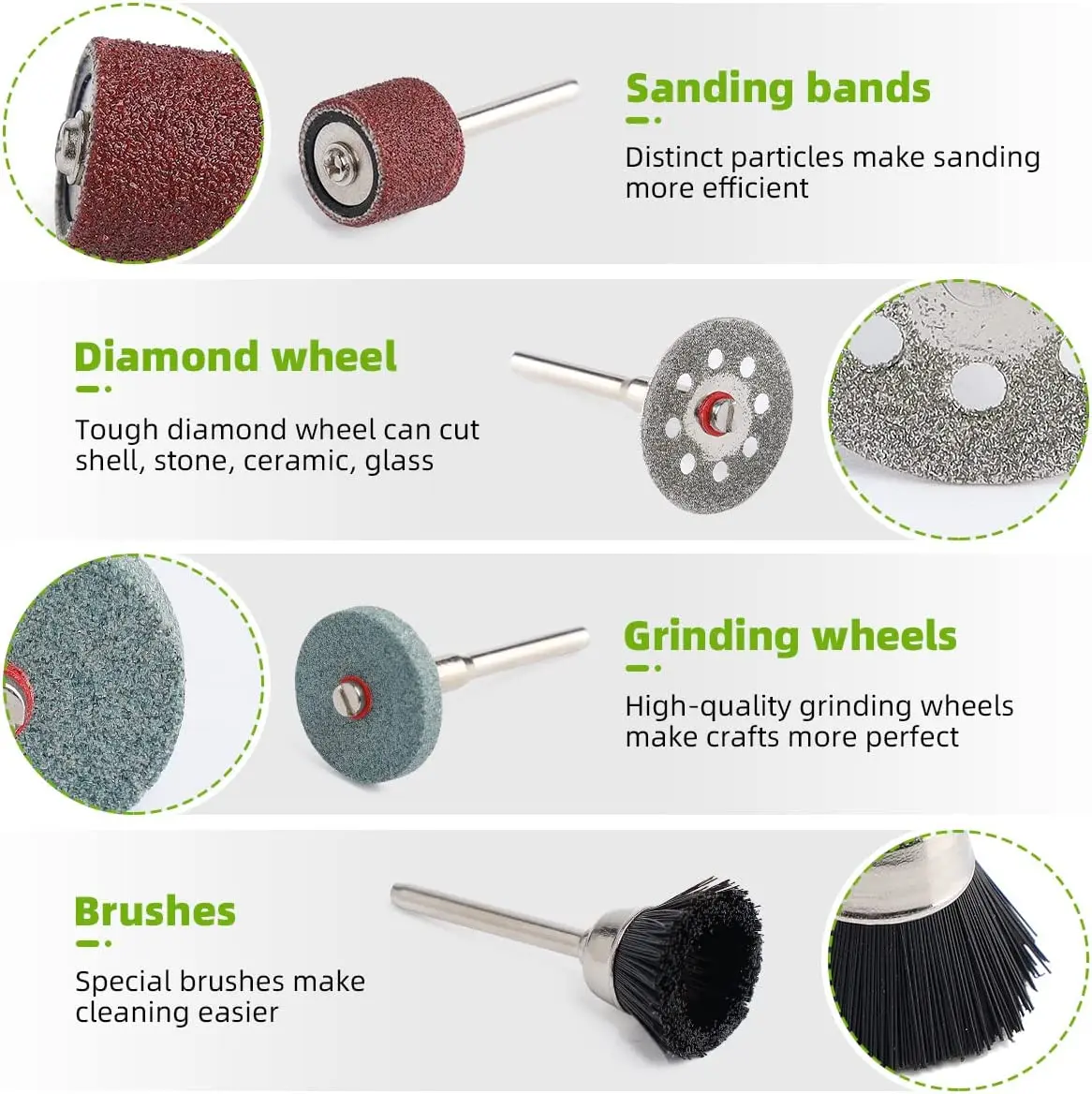 510PCS Rotary Tool Accessories Set Electric Mini Drill Bit Kit Sanding Polishing Cutting Engraving Heads for Dremel 4