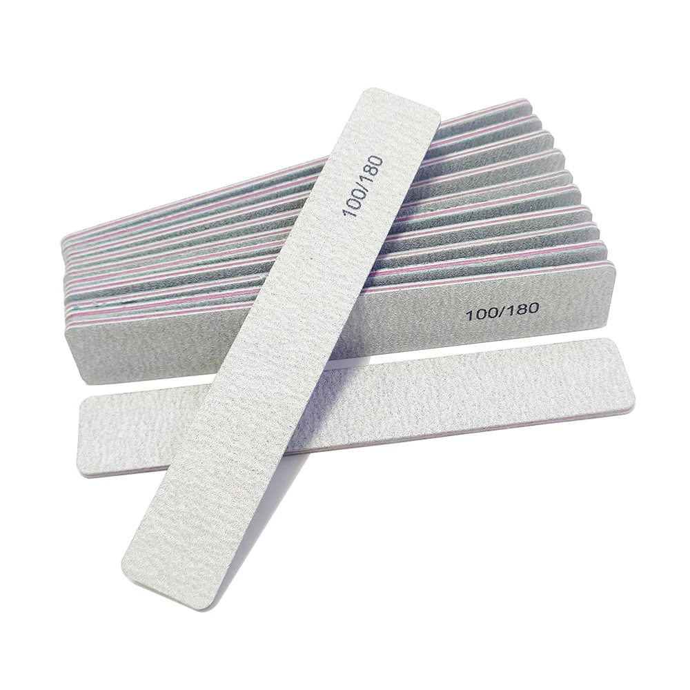 3/6/12pcs Nail File Professional Nail Files 100/180 Grit Reusable