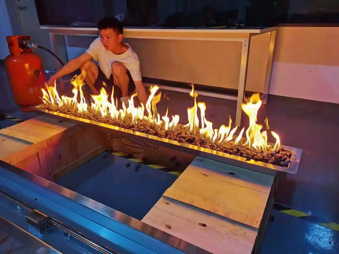 to door outside 1500mm length natural gas LGP gas fireplace burner