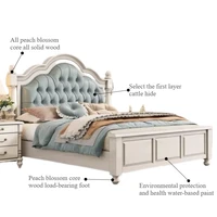 Lit double blanc esthétique pour adolescentes, cadre de lit de luxe, plateforme lounge, accessoires de maison pour chambre à coucher 2