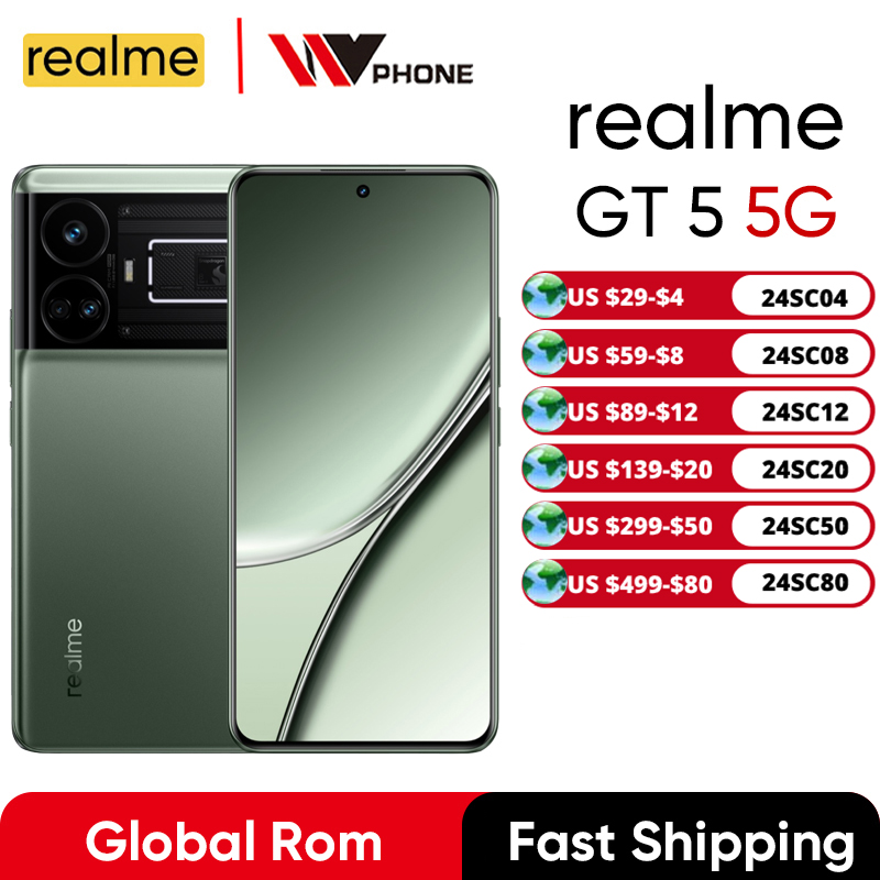  Unlocked Global ROM realme GT5 5G Smartphone Snapdragon 8 Gen 2 50MP 6.74'' 144Hz OLED GPS Global ROM realme GT 5 celular 