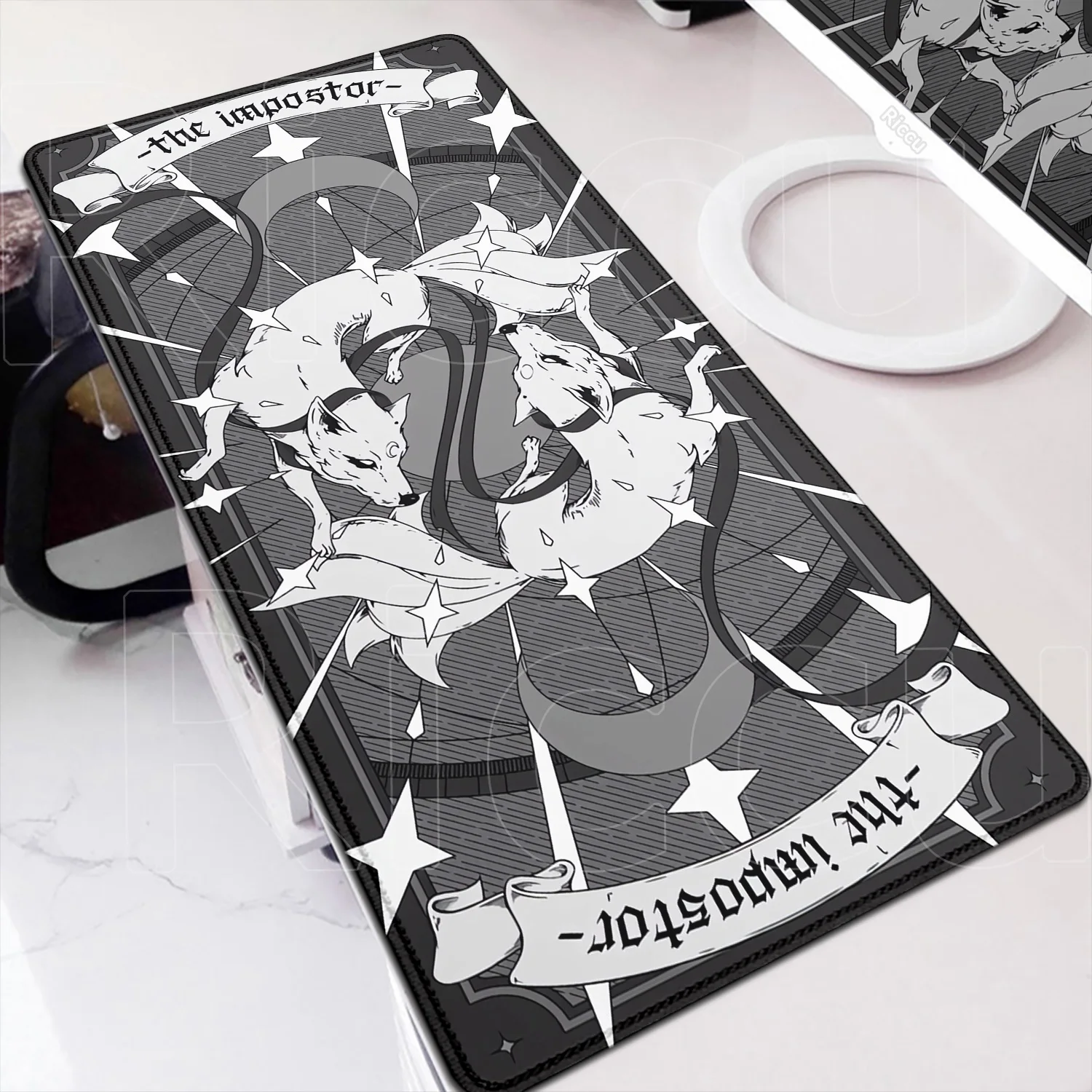 Fox Mouse Pad, große Cartoon-Schreibtischunterlage, Schreibtischunterlage für Gaming, Büro-Tischdekoration, Tastatur-Langpad, Notebook-Computer-Gamer-Matte