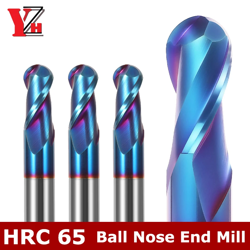Kugelkopffräser HRC65 2-schneidiger Wolframkarbidfräser CNC-Bit R0,5 R0,75 R1 R1,25 R1,5 R1,75 R2 R3 R4 R5 R6 R7 R8 R9 R10