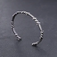 Fashion Retro Viking Twisted Thorn Bracelet Punk Simple Stainless Steel Open Bracelet Unique Creative Jewelry Gifts Wholesale 2