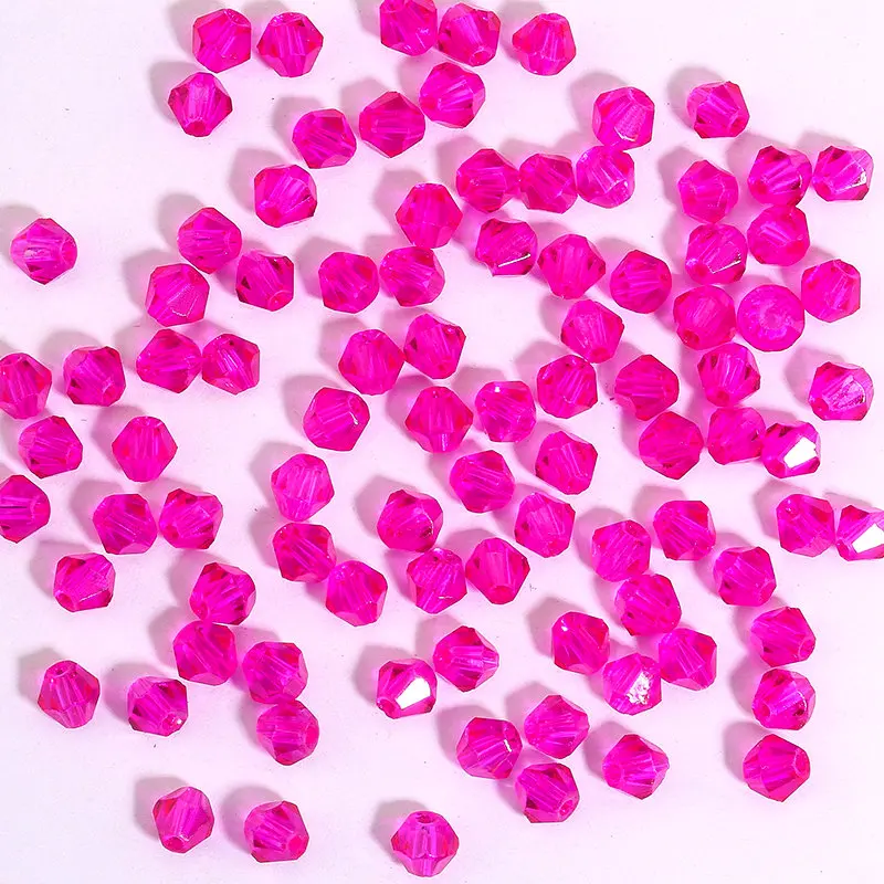 100Pcs 4MM Faceted Crystal Glass Bicone Beads for Jewelry Making and DIY Crafts