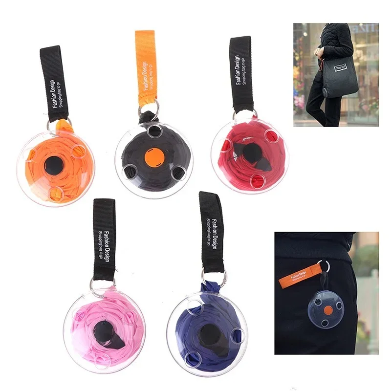 Eco-Friendly Reusable Foldable Shopping Bag with Mini Organizer Hooks - Large Capacity