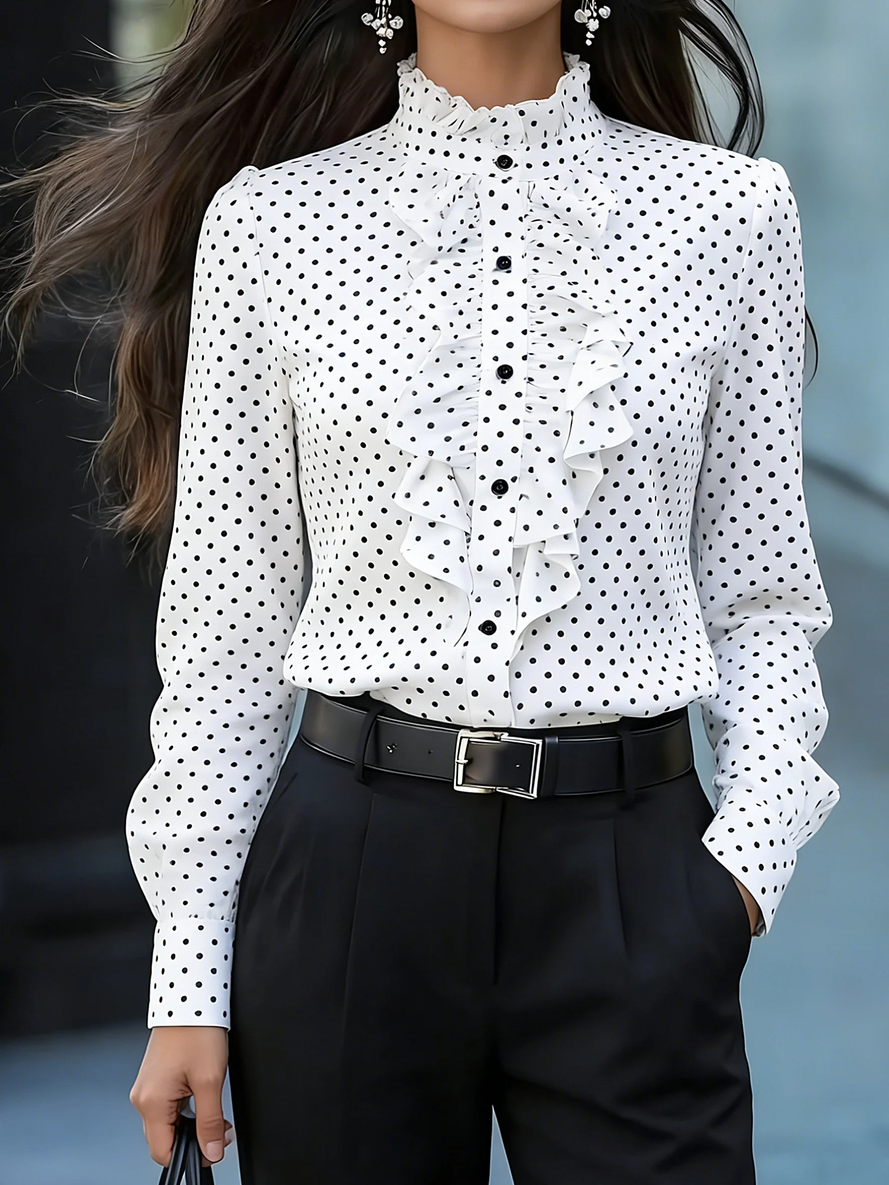 Temperament Loose Woman Shirt Fashion Casual Blouse Elegant Long Sleeve Woman Shirt Holiday Weekend Top 3