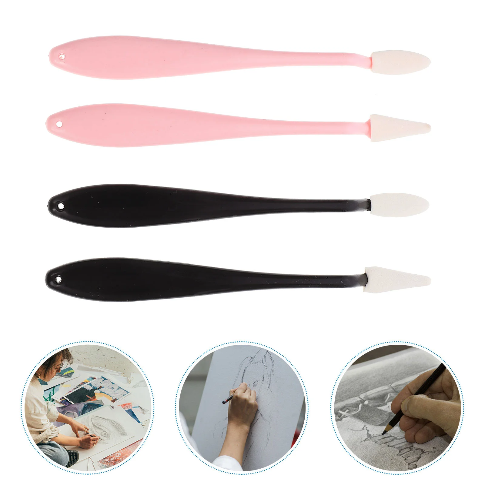

4 Pcs Knife Cleaning Set Drawing Tools for Artists Erasers Blending Stumps Sketch Sharpener Wipes Brush Kneaded Sticks