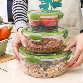 La scatola per la conservazione della freschezza può essere riscaldata nel forno a microonde, la scatola portaoggetti per frigorifero e congelatore da cucina, la scatola per il pranzo trasparente con coperchio 1