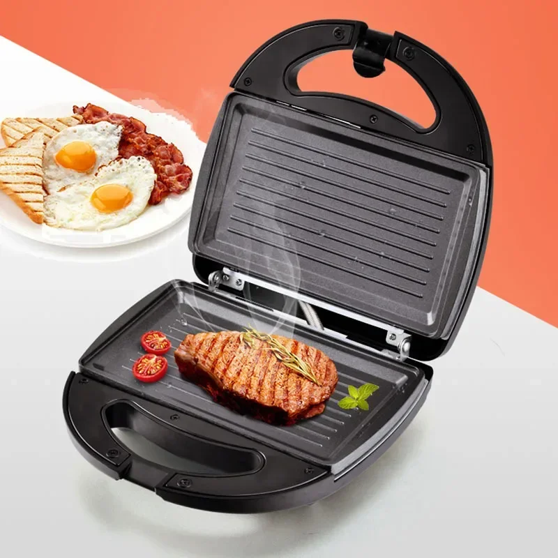 220V Sandwich machine home light food breakfast machine toast bread fried egg fried steak double-sided heating frying baking750W baking pan baking tray