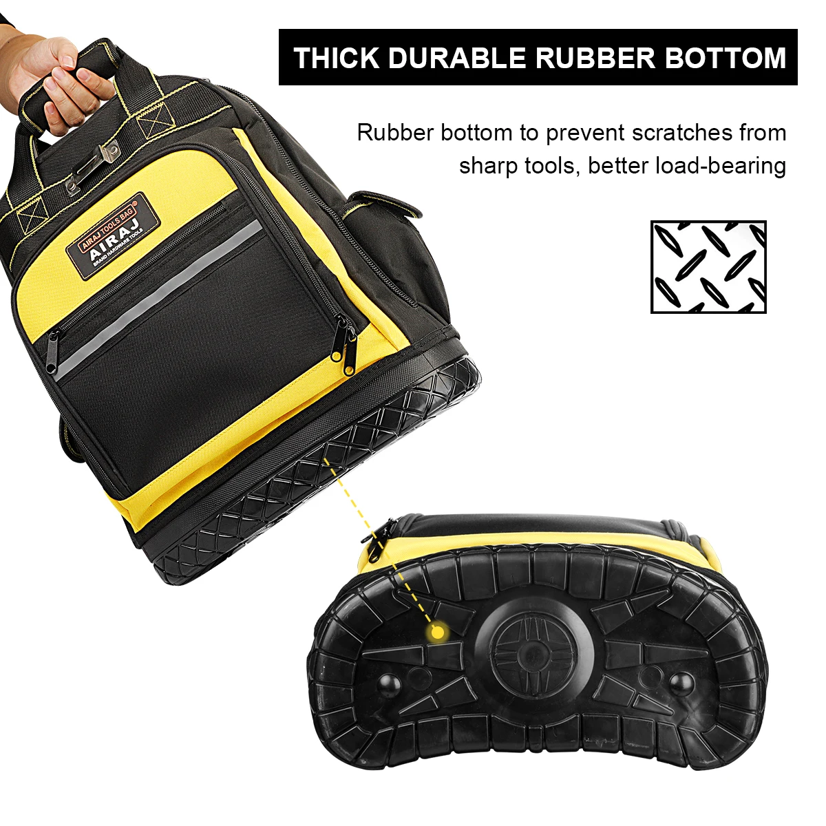 backpack tool bag AIRAJ Shoulder Tool Backpack Large Waterproof Electrician Repair  Installation Portable Canvas Thickened Wear-Resistant Backpack bike tool bag