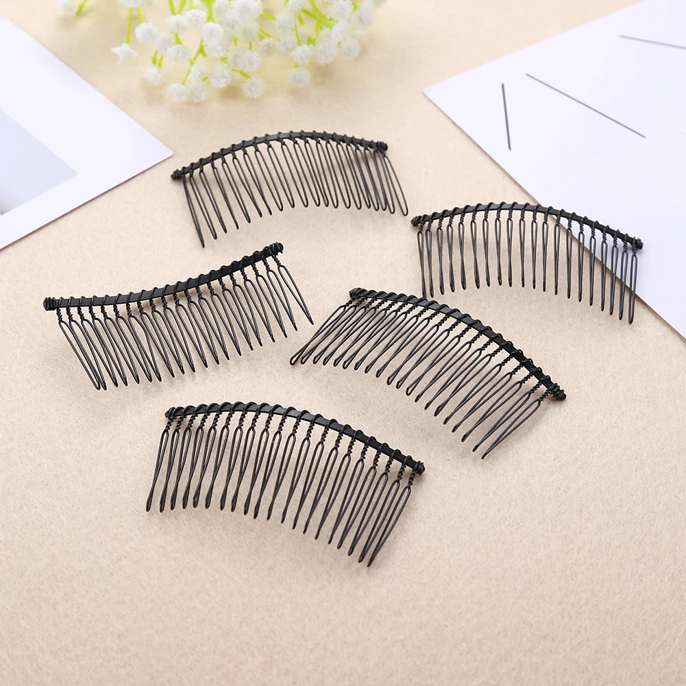 5pcs 포크 빗 클립 고급 헤어핀 웨딩 장식 신부 헤어 빗 금속 헤어 고정 빗 헤드웨어