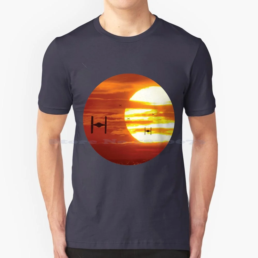 Ride Of The Tie Fighters T Shirt 100% Cotone Tee Shuttle Flight Ride Apocalypse Tie Fighter Droooline C3Po R2D2 Geek