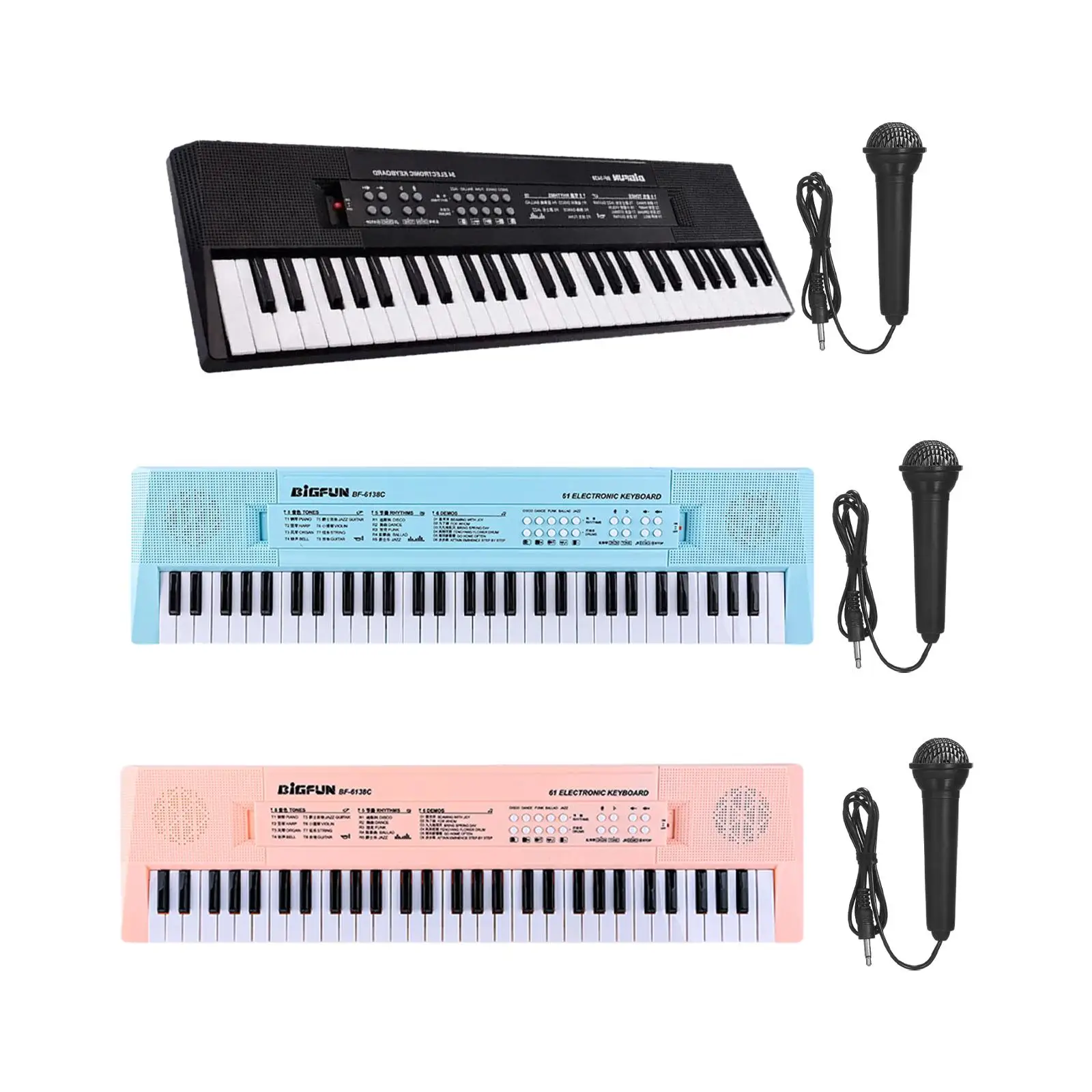 

Keyboard Piano for Kids 61 Key Musical Gifts Xmas Gift Digital Music Piano Keyboard for Teaching Outdoor Show Party Learning