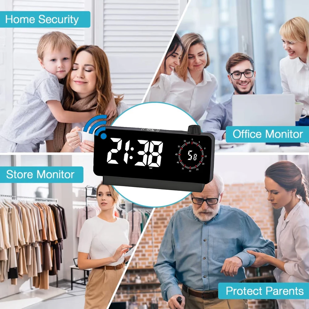 كاميرا الساعة معروضة في غرفة المعيشة