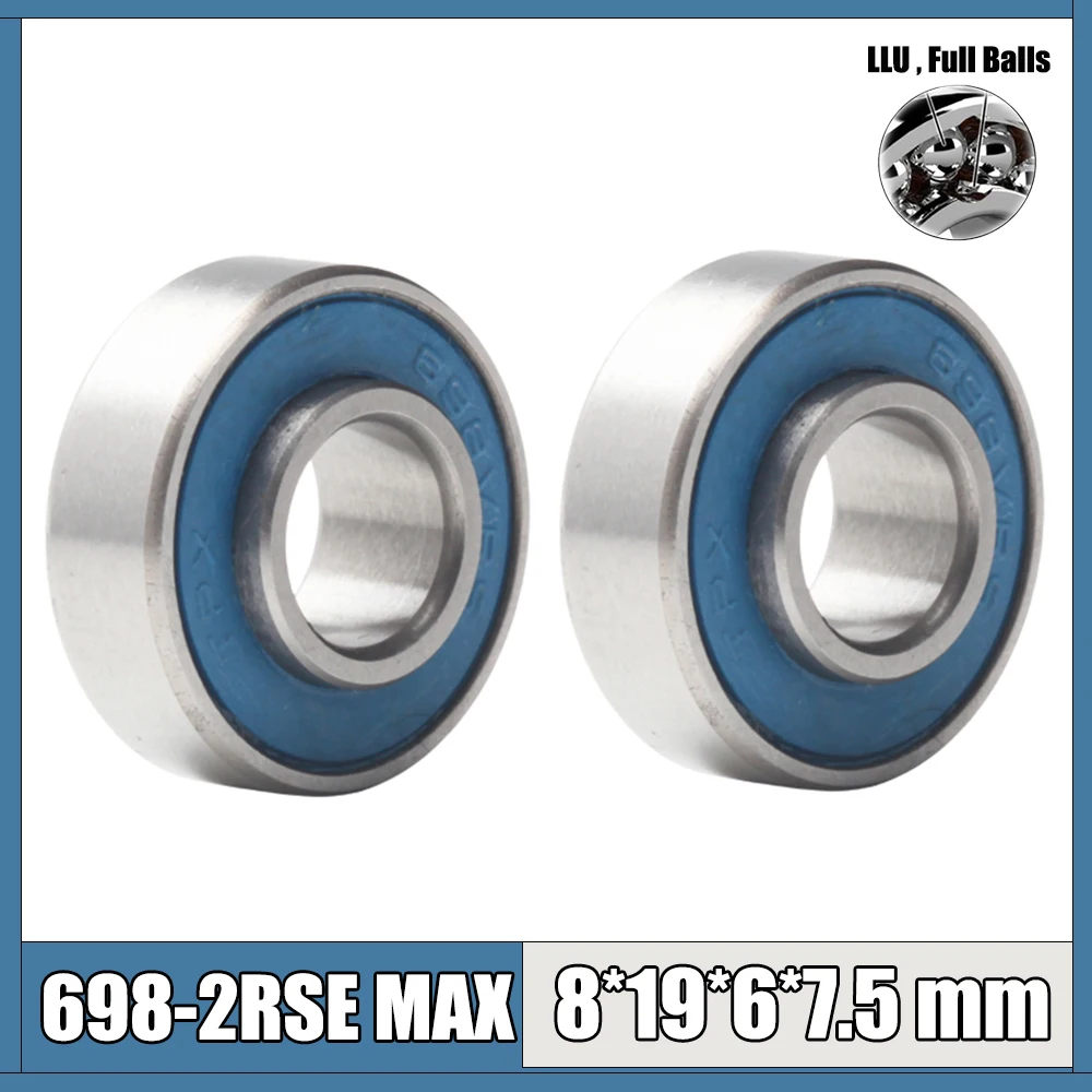 10 Cuscinetti A Sfera 698-2RS 8x19x6 Mm, Miniaturizzati, In Gcr15, Guarnizioni In Gomma, MAPLE ACE