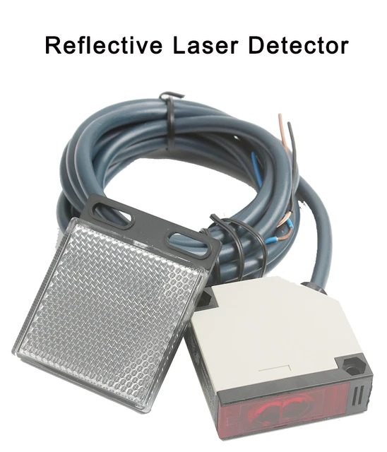 Reflective Laser Photoelectric Switch Sensor Detector 15m Distance NPN Or Relay Normal OpenOutput For Barrier Gate Alarm 4