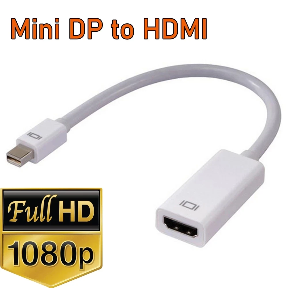 썬더볼트 미니 DP to HDMI VGA DVI 변환기, 4K 1080P 미니 DP 케이블 어댑터, 맥북 프로 에어 애플 아이맥용, 3 in 1