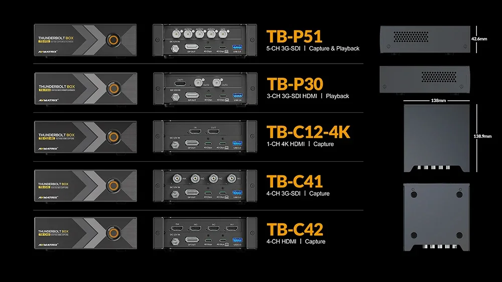 AVMATRIX TB-C12-4K,TB-C41/C42,TB-P30/P51 Thunderbolt Box Versatile Tools for Vid