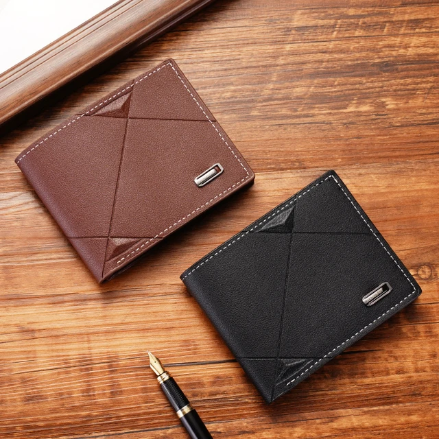 Fashion PU Leather Mens Wallet Three Fold Thin Wallets Credit Card Holder  Youth Student Coin Purse Standard Wallet For Men - AliExpress