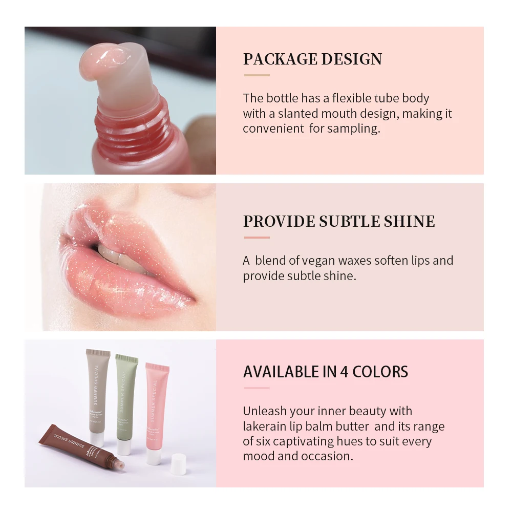 Moisturizing Lip Butter Balm 4 Counts/set Hydrating Lip Balm Plumping Lip Oil Lip Stick Glossy Lip Glaze Stick Plumping Lip Cosm 2