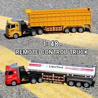 1:48 RC Car Toys for Boys Remote Control Truck Heavy-Duty Transporter Container Truck Electric Enginner Vehicle Childern Gift 1