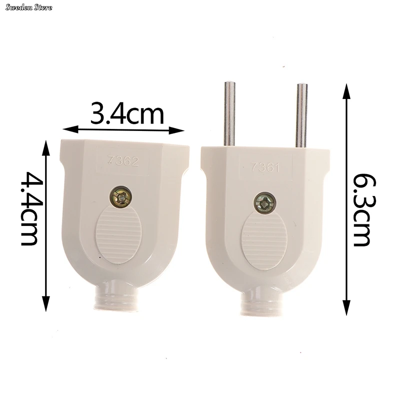 2 Pin EU Plug Male Female Connector Socket for Power Extension power plug adapter power socket adapter conversion plug electrical power socket plug conversion socket electrical sockets power cable plug