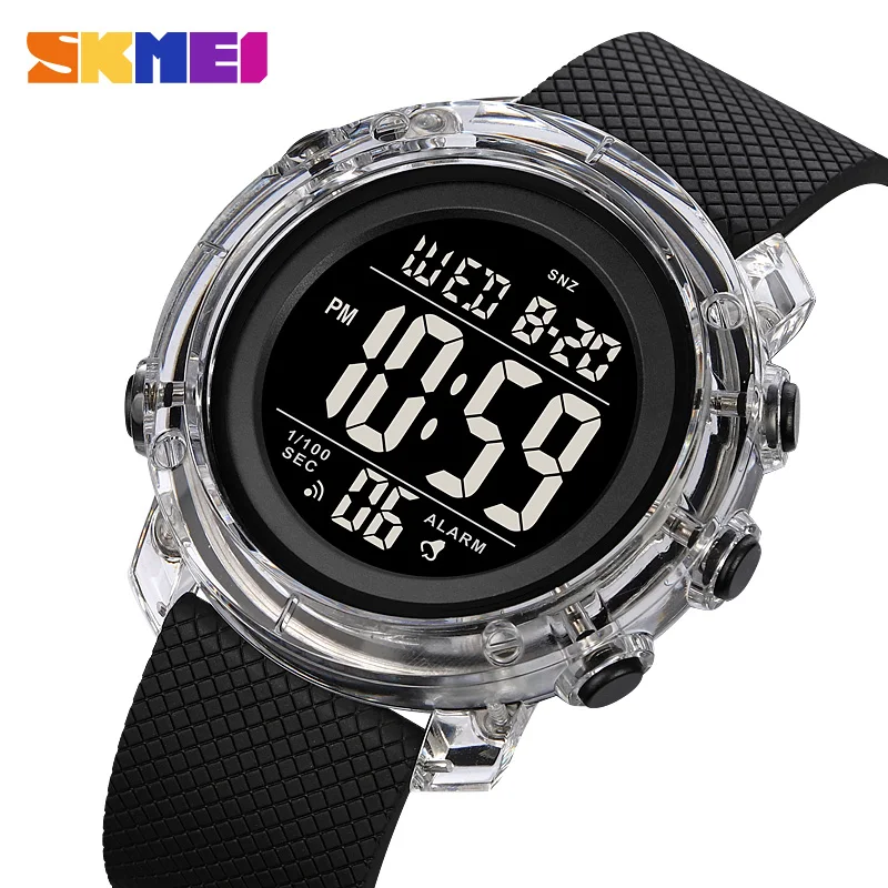 

SKMEI 1996 Mens Women 5Bar Waterproof Countdown Wristwatches Calendar Clock reloj hombre Japan Digital movement LED Light Watch