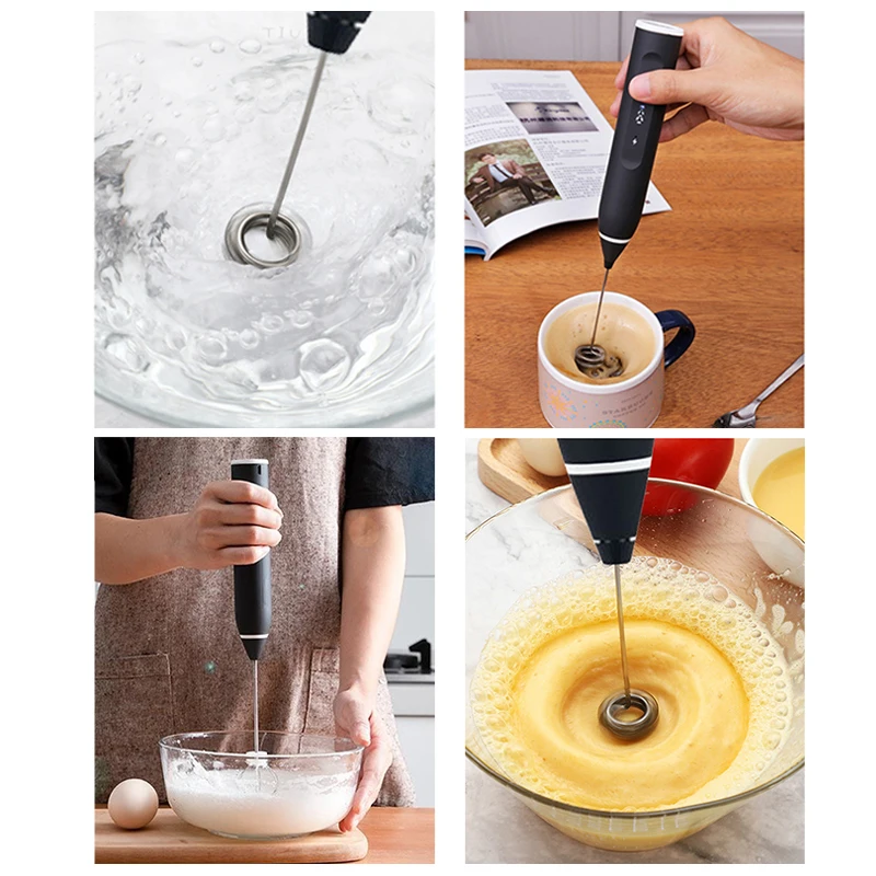 Electric Milk Frother USB Rechargeable Handheld Blender Foamer High Speeds Drink  Maker Whisk Mixer For Coffee Cappuccino Cream - AliExpress