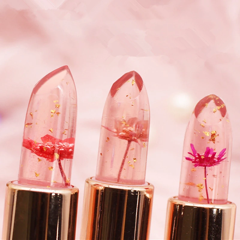 1pc Crystal Jelly Lip Balm Lipstick Flower Temperature Color Changing Lip  Balm Transparent Long Lasting Moisturizer Gold Foil - Lip Balm - AliExpress