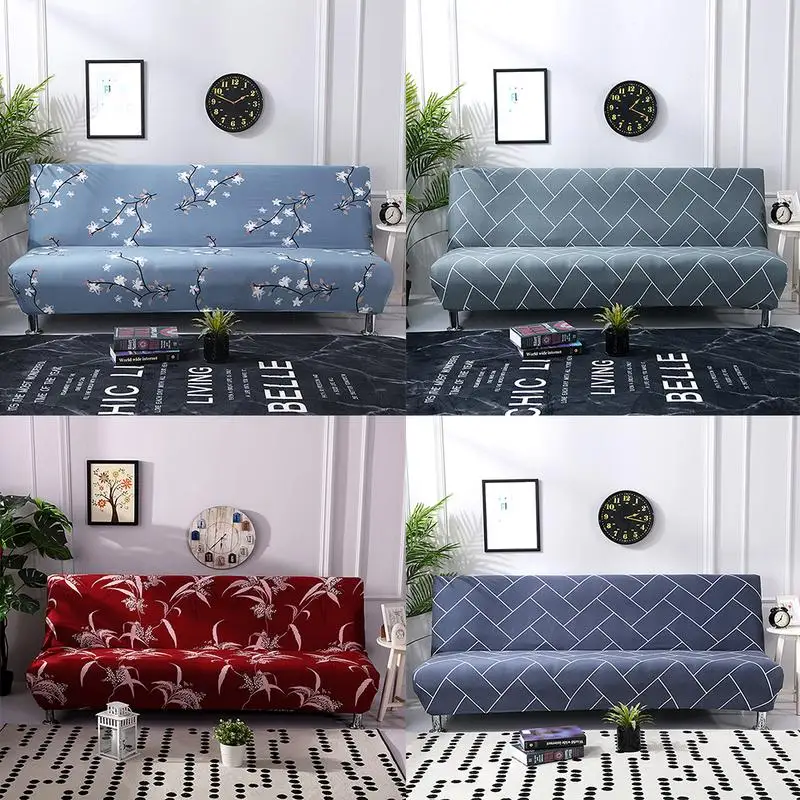 

Sofa Slipcover Elastic No Armrest Stretch Sofa Cover All-Covered Folding Sofa Bed Cover Furniture Protector For Living Room