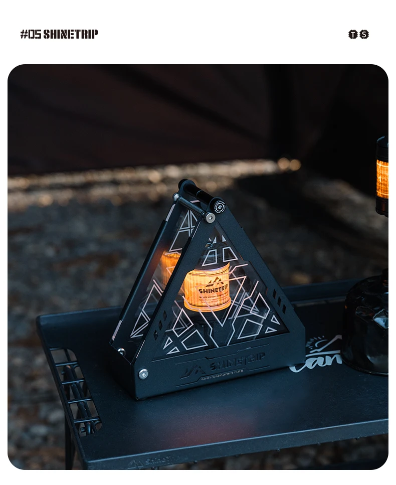Outdoor Taktische Dreieck Lampe Box ShineTrip Camping Edelstahl Acryl Beruf Military-Grade Licht Matrix Lagerung Fall – Detail 6