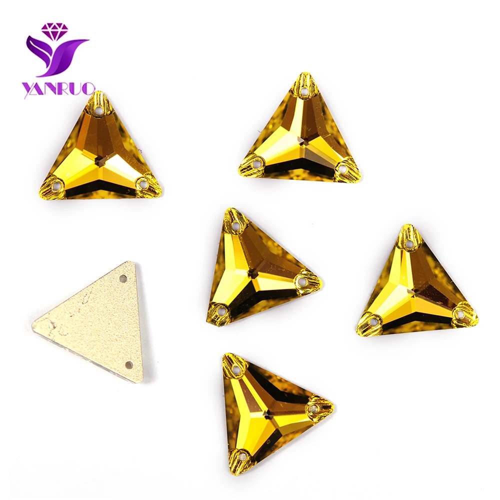 

YANRUO 3270 треугольный светильник с топазом, пришитые хрустальные стразы, стеклянная аппликация, кристалл для рукоделия, одежда