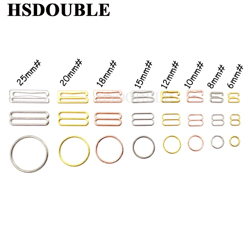 100 Teile/los 6mm ~ 25mm Metall BH-Träger Einstellung Schnallen Unterwäsche Sliders Ringe Clips Für Dessous Einstellung DIY Zubehör – Detail 2