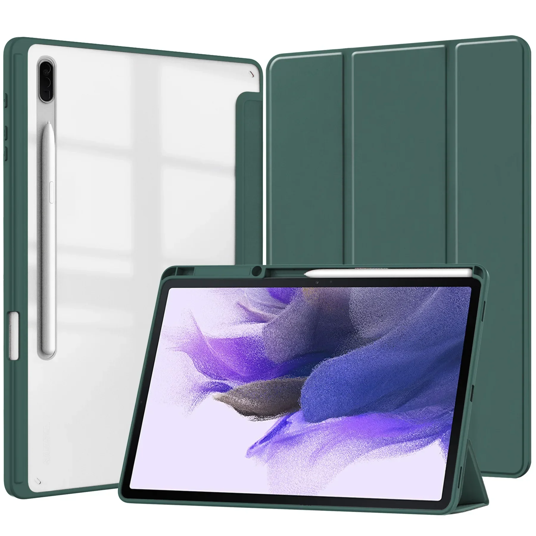 Transparent Tablet Cover with Pencil Holder