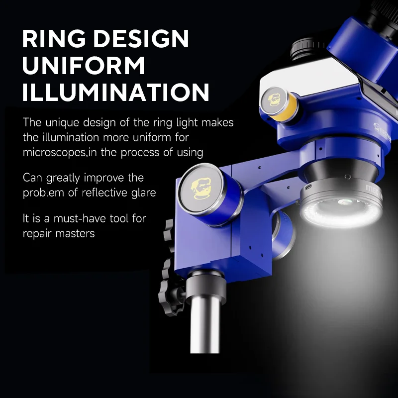 Mechanic LS720+ Polarized Microscope Ring Light Illuminator Anti Glare LED Microscope Ring Lamp Precision Soldering Repair