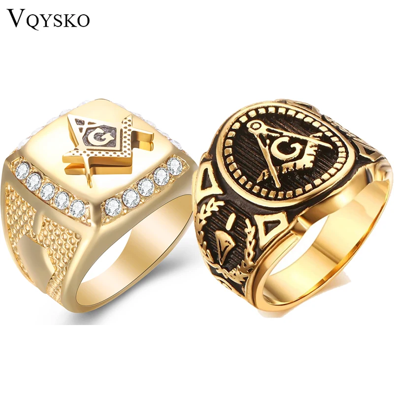 Vintage Men Masonic Rings Quality Stainless Steel Jewelry Wedding