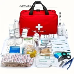 Deluxe 245-Piece Outdoor Emergency First Aid Kit with Carrying Pouch (Large bag)