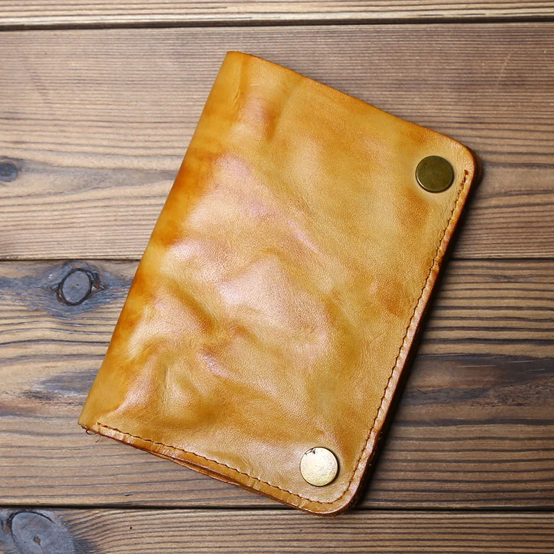 NZPJ Vintage Leather Men's Purse Top Layer Cowhide Bank Card Bag Women's Zipper Zero Purse Credit Card Bag Buckle Coin Bag