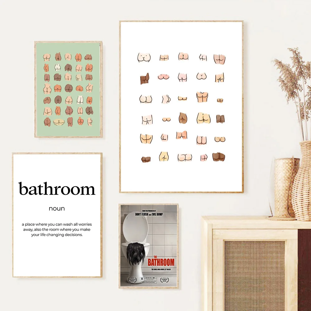 

Nordic Butt Chart Poster Funny Bathroom Rules Sign Prints Toilet Bowl Humour Pictures Bathroom Home Decor For Toilet Frameless