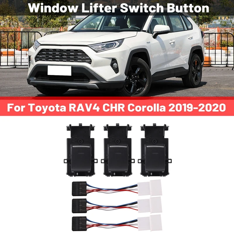 

Window Lifter Switch Car Accessories Black For Toyota RAV4 CHR Corolla 2018-2020
