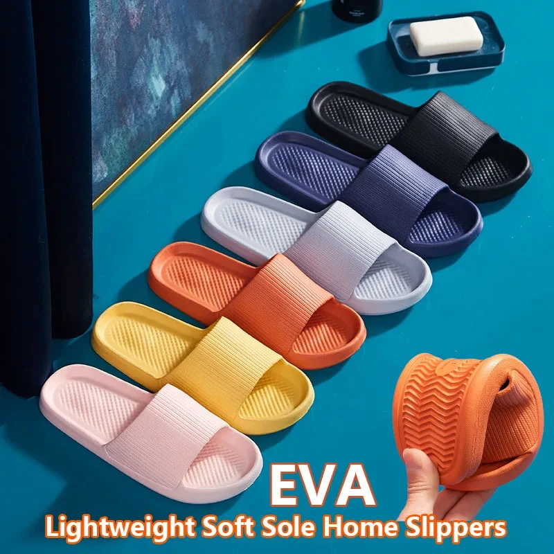 

QQ35 Home Slippers for Men's Women's EVA Lightweight soft sole slipper Indoor Y2k Casual Bathroom Anti-Slip Sandal Flip-Flops