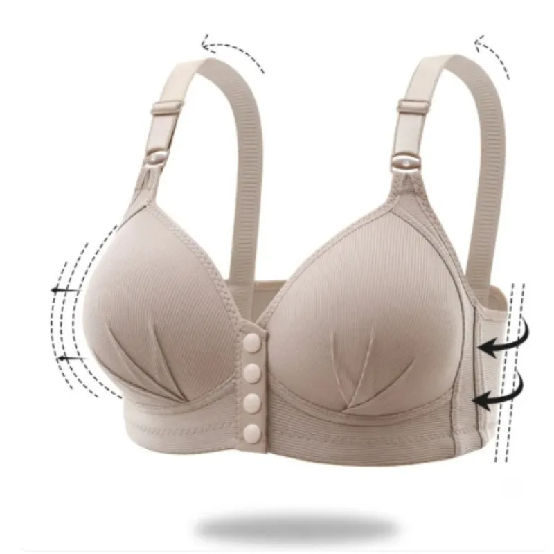 Push Up Bra - Large Size Front Buckle Wire Free Adjustable Strap Bra | Breathable Comfortable Women's Underwear
