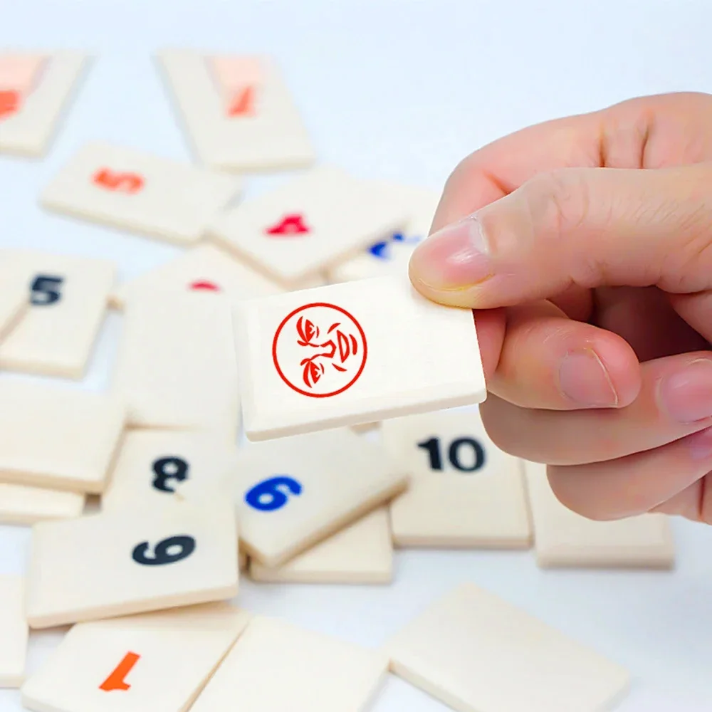 Fast Moving Rummy Tile Classic Board Game 2-4 People Israel Mahjong Digital Game Hotest Party Game Portable 5