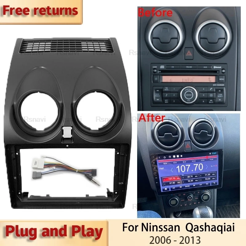

Автомобильная магнитола 2 Din для NISSAN Qashqai 2006-2013, автомобильный стереопроигрыватель, DVD панель, комплект приборной панели, рамка, держатель центральной консоли