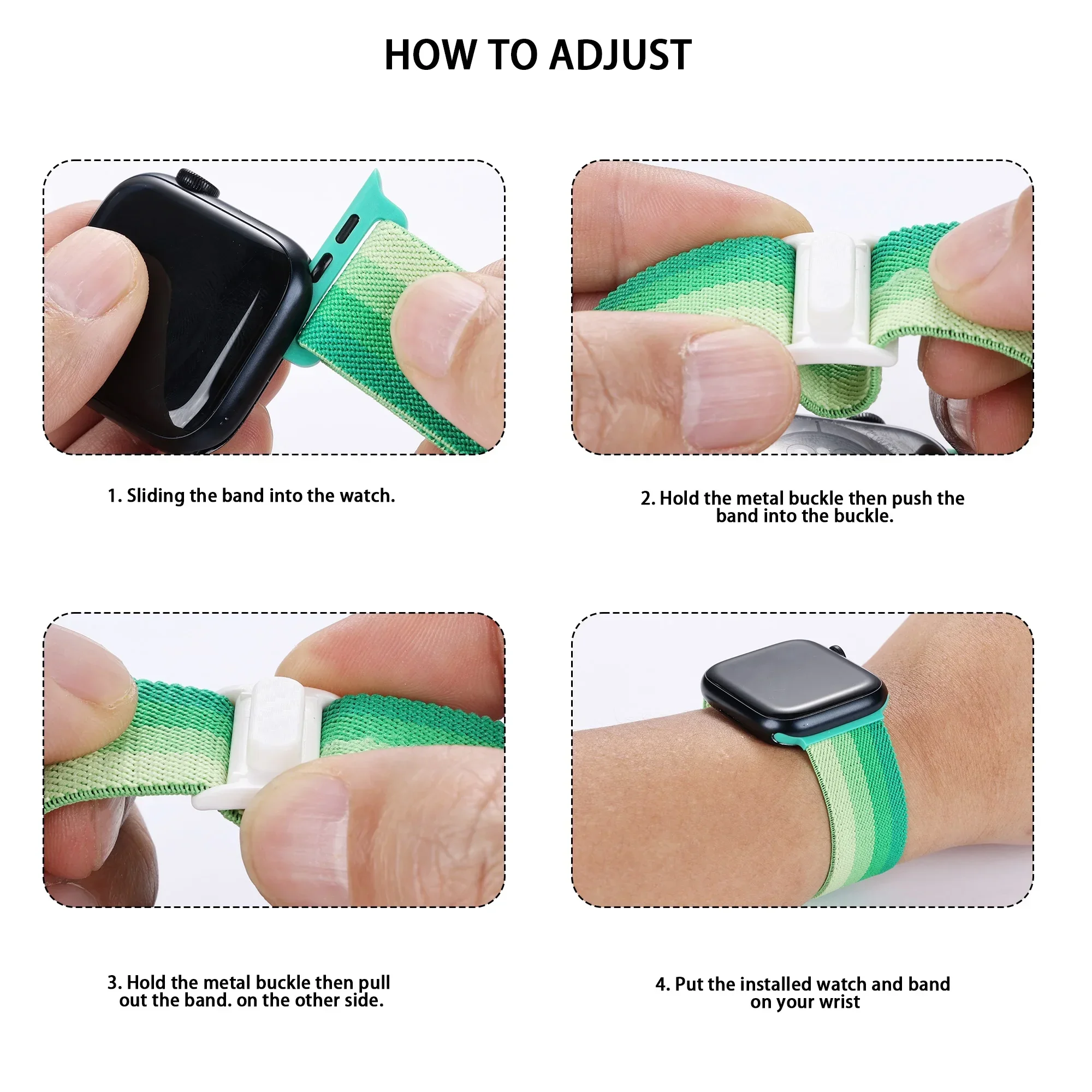 Stretchy Nylon Lightweight Breathable Watch Strap