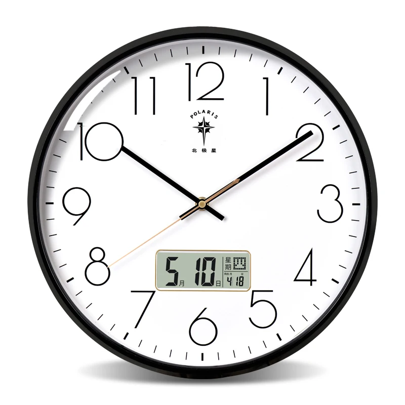 Large LED Wall Clock Silent Digital Clocks Mechanism Wall Watches Color:F;Sheet Size:10 inch