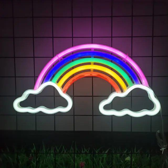 Insegna Al Neon Arcobaleno LED - Luci Decorative Per Camera Da Letto E Bambini | Alimentazione A Batteria O USB - Foto 5
